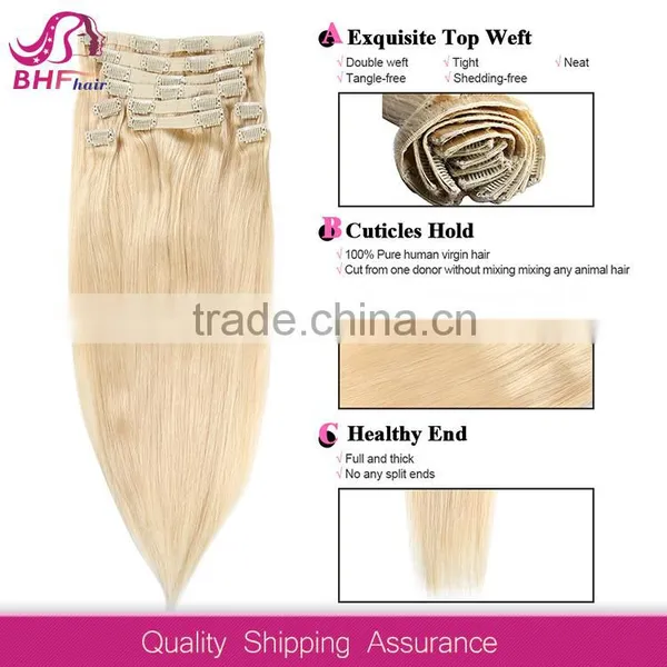 Thick Ends Curly Blonde Clip in Hair Extensions photo-5