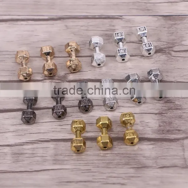 Material Alloy Fitness Gym Sport Motivation LIVE FIT Dumbbell Bead Charm Dumbbells Gym photo-2