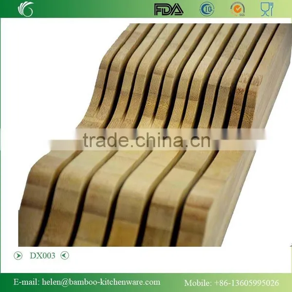 DX003 Kitchen In Drawer Large Bamboo Kitchen Knife Storage Block, Knife Organizer and Holder photo-5