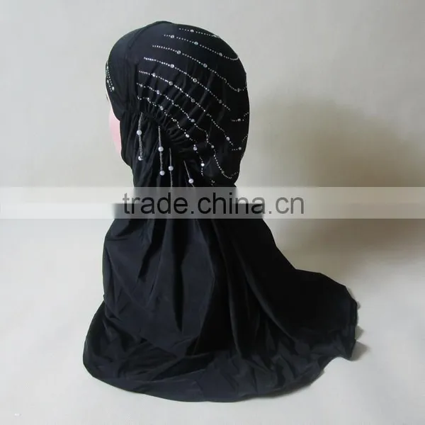 Cotton Jersey Hijab Rhinestone Hijab Islamic Fashion Party Hijab photo-3