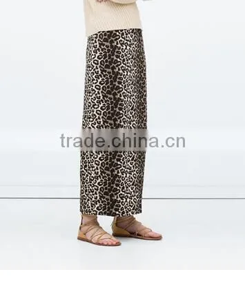Guangzhou Supplier Sexy Ankle-Length Leopard Print Straight Skirts Fashion Women Long Skirts Customized photo-2