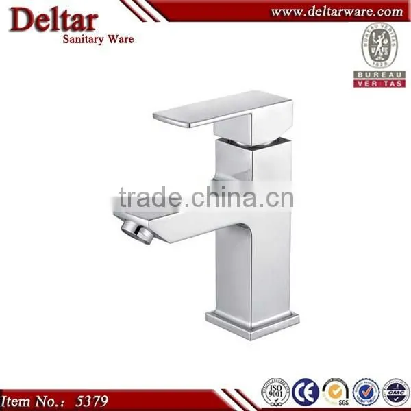Made in China Wall Faucet, Square Unique Design Double Lever Faucet, 3 Hole Faucet photo-2
