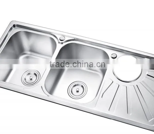 S9749 Hot Sell to Ethiopia/sri Lanka Double Bowl With Drainer Board and Dustbin photo-2