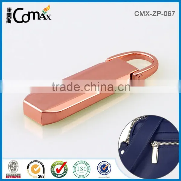 Rose Gold Metal Locking Zipper Slider for Handbag photo-3