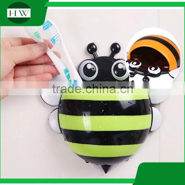 Sucker Toothbrush Holder Bee Shape Plastic Toothbrush Holder Bee Wall Mount Strong Chuck Plastic Little Bee With Suction Cup photo-2