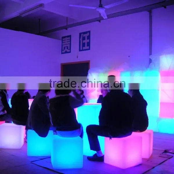 PE Material LED Cube Seat for Decoration RGB LED Cube Chair photo-6