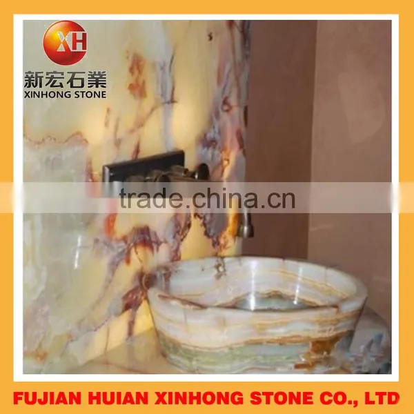 Oval Shape Nature Stone Basin With Polished Inside photo-2