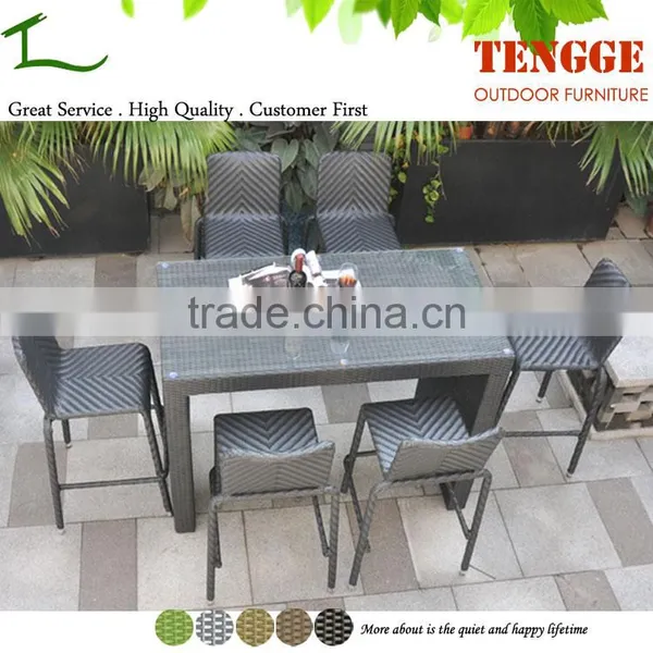 Patio Sense All Weather Wicker 7 Piece Bistro Bar Set photo-2