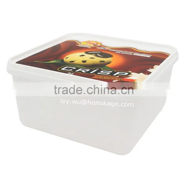 2L Ice Cream Tubs With Lids, PP Plastic Food Type and Ice Cream Use IML Plastic Container photo-5