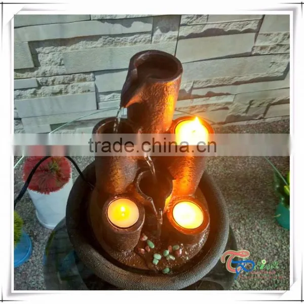 Tabletop Deocartion Pillars Bronze Interior Candle Water Fountains photo-3