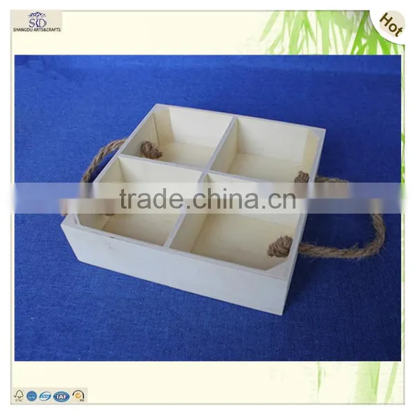Hotel Restaurant Unfinished Mini Euro Square Wooden Pallet Tray photo-2