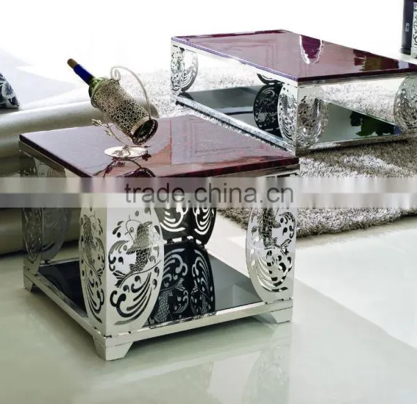 D348 Heated End Table Marble Top Square French End Table photo-2
