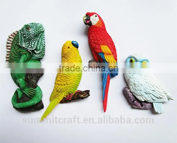 Artificial Polyresin Parrot Lizard Owl Personalized Fridge Magnets photo-3