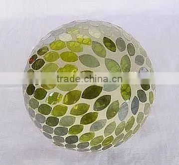 Elegant Green Mosaic Glass Vase photo-4