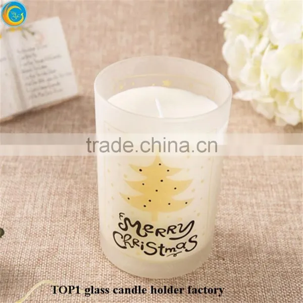 Frosted Glass Candle Container for Christmas photo-4