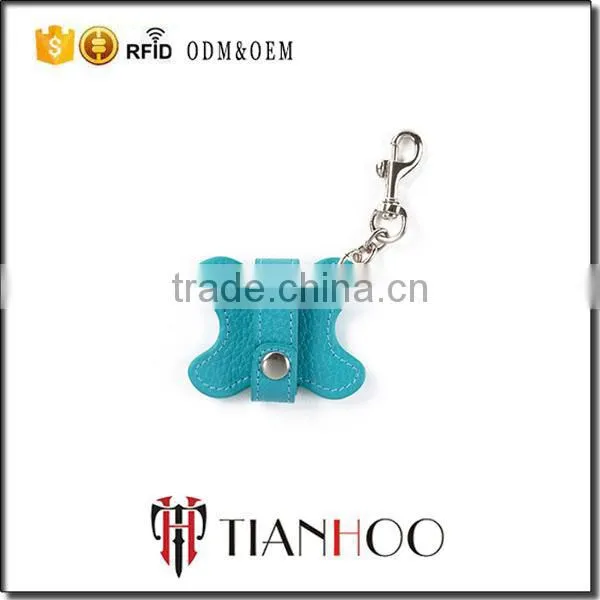 TIANHOO Genuine Leather Key Chain Holder/Wrap Winder for Earphone photo-4