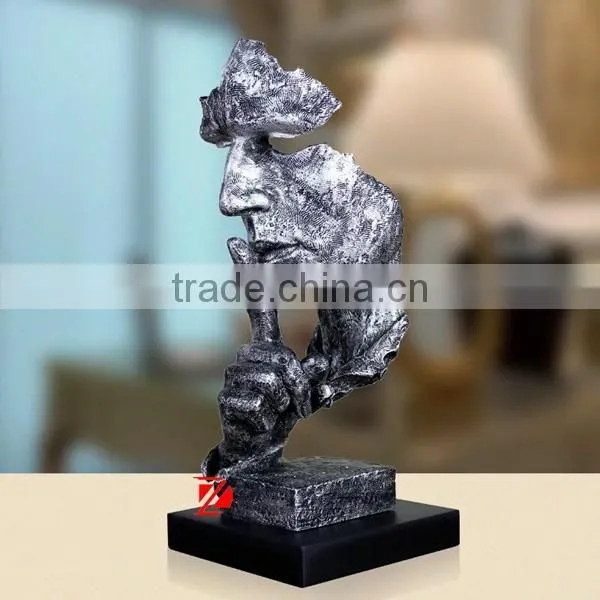 Resin Abstract Man Head Sculpture for Home Decoration photo-2