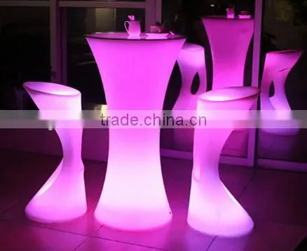 Chargeable Remote Control Party Supplies Festive Decorative Cocktail Table Cordless Led Lighted Illuminated Tables For Events