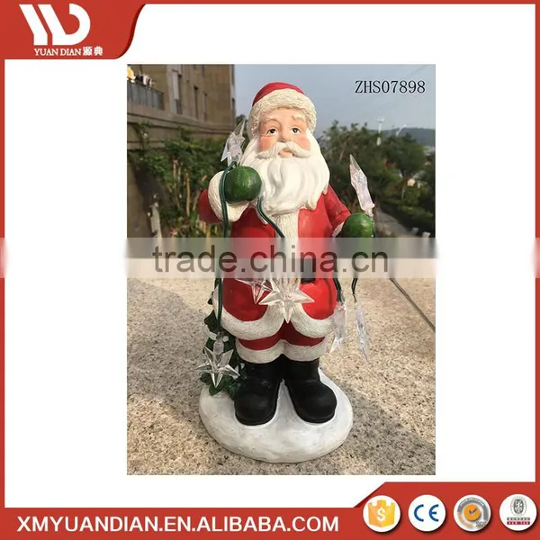 Home Decor Wholesale Craft Supplies Santa Led String Light Resin Christmas Ornaments photo-3