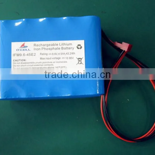 9.6V LiFePO4 Battery Pack (UL Approved Cell)