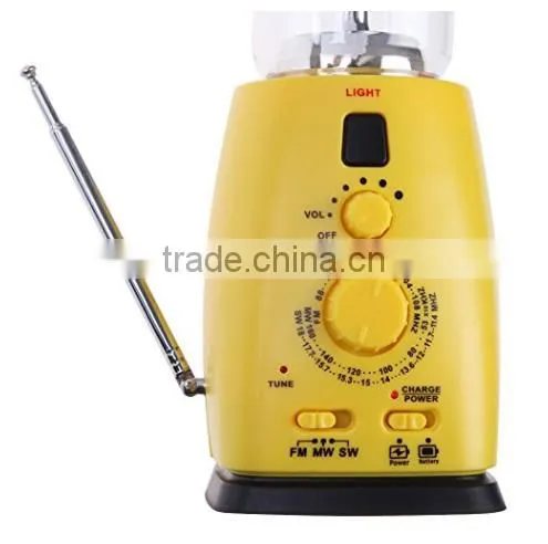 Solar Hand Crank Dynamo Camping Tent Lantern Lamp Am/fm Radio 8led Phone Charger photo-5