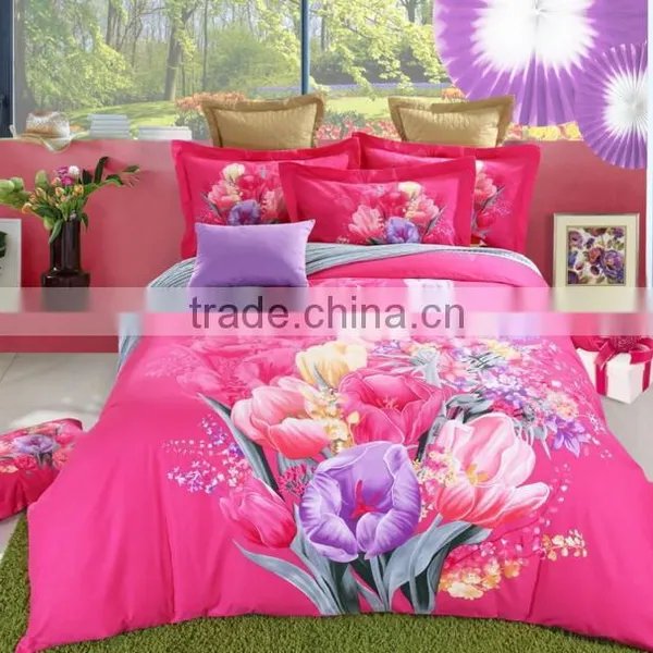 100% Polyester Digital Printed Flower Bedding Sheet/sleeping Bags/ Duvet Cover photo-3