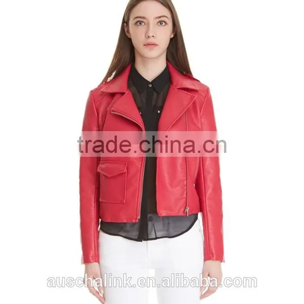 New Arrival Pakistan Style Girls Short Leather Jacket Made in China 2016 photo-4