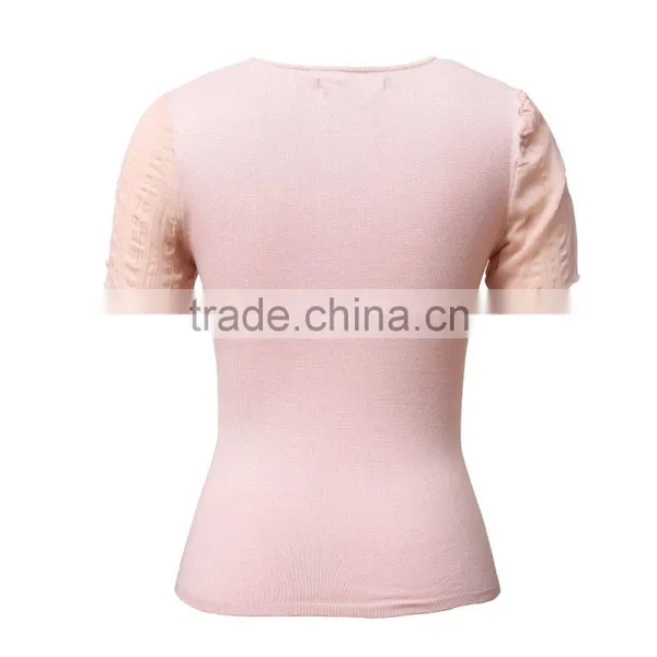 Silk and Bamboo Blend Women Pullover Sweater With Short Sleeves, Fancy Sweater, Sweater Design for Girl photo-2