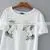 Women Wholesale Unicorn Embroidery Beaded White T-shirt photo-2