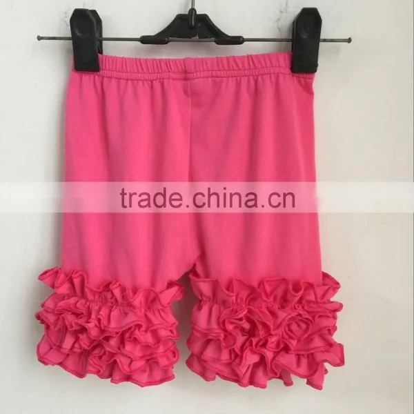 Wholesale Baby Summer Small Ruffle Triple Shorts 20 Kinds Different Color Solid photo-2