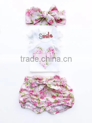 Baby Bloomers Cotton Floral Baby Girl Shorts With Lace Bow Children Summer Short Pants photo-4