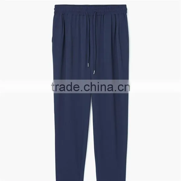 Logo Accepted Graceful Breathable Navy Blue Jogger Skinny Leg Dress Pants photo-5