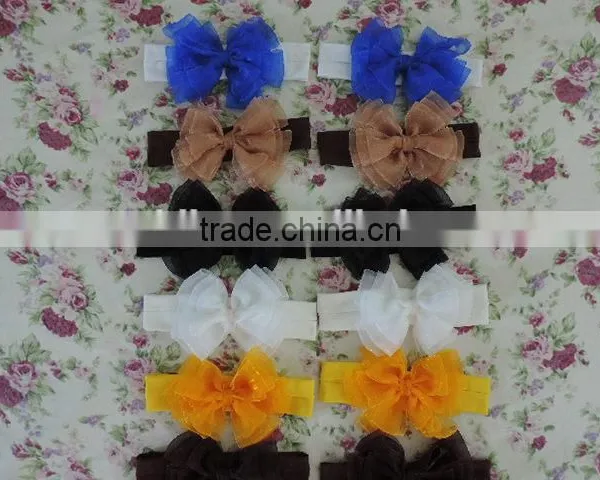 Hot Sale, Baby Girls Elastic Bowknot Headband Wholesale, Baby Hairband With Flower for Kids Children Girls Elastic Headband photo-3