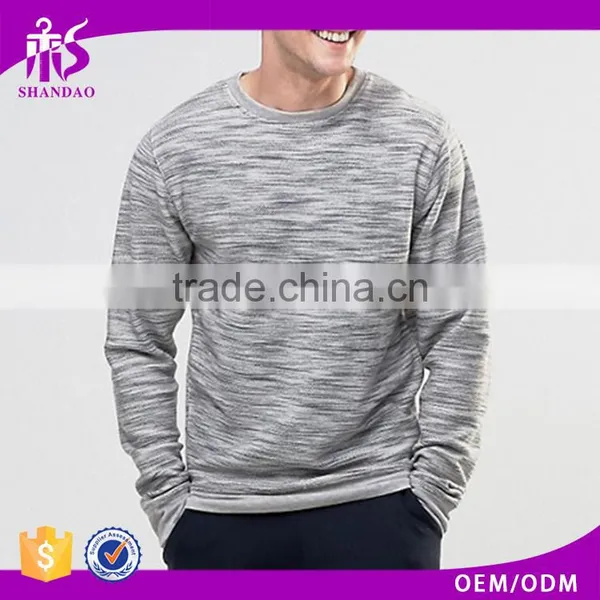 2017 Guangzhou Shandao 100% Cotton Fashion Jersey Pullover Long Sleeve Wholesale Plain Sweatshirts Without Hood