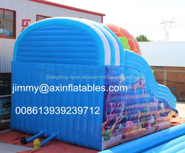 0.55MM Plato PVC Giant Commercial Sea Turtle Inflatable Water Slide For Kids photo-4
