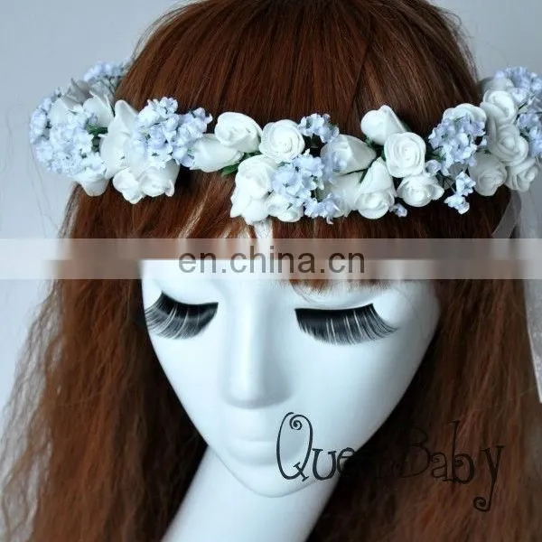 Flower Circlet, Flower Wreath, Flower Hairband, Bridal Hair Accessory, Bridal Headband, Bridal