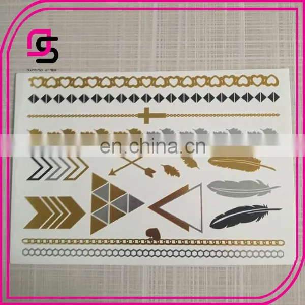 2015 New Design Gold Leaf Tattoo Sticker