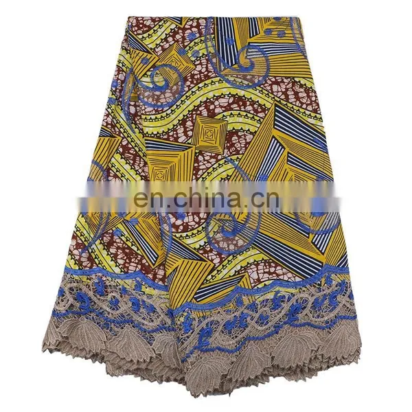 High-quality Wholesale Price 100% Cotton Wax for 6 Yards With Stones Lace Wax Print Fabric African L170727006 photo-2