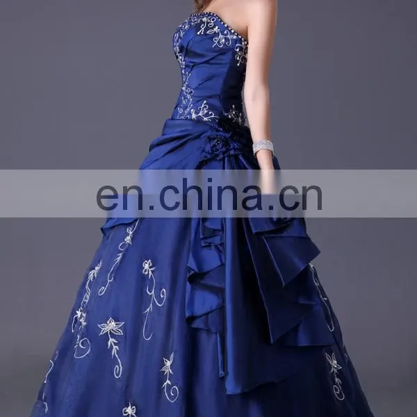 Grace Karin New Fashion Strapless Blue Puffy Ball Gowns CL2963 photo-3