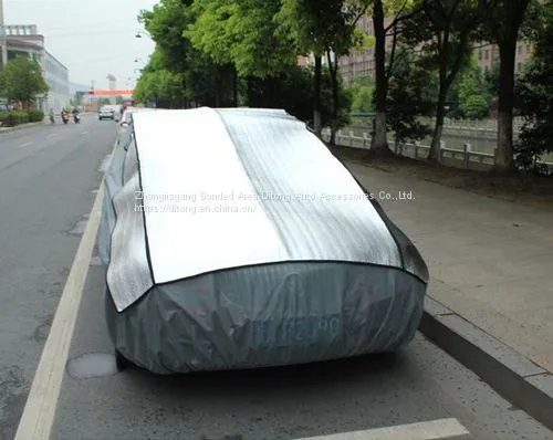 Aluminum Film Add EPE and Non-woven Inflatable Car Cover Against Hail or Snow photo-2