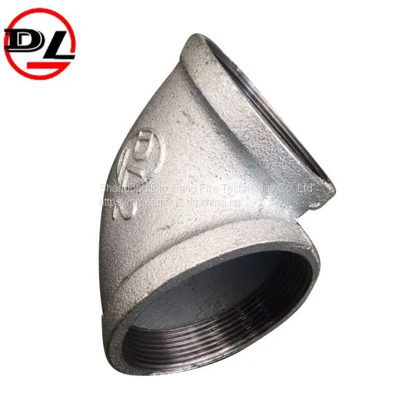 Malleable Iron Pipe Fittings 90 Degree Galvanized Equal Elbow