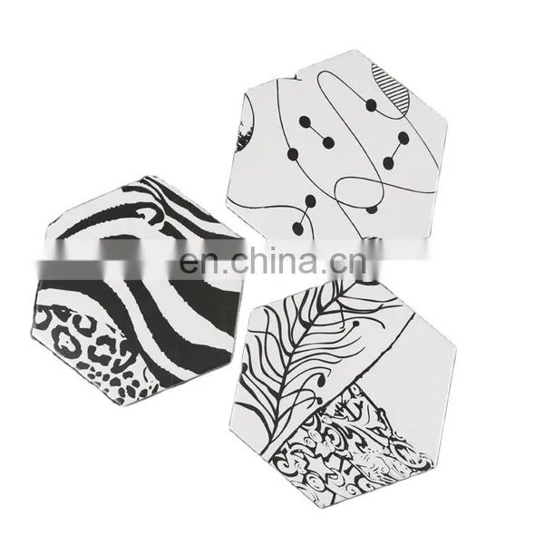 Black and White Van Gogh Plants Art Hexagonal Brick 200 * 230 Nordic Simple Wind Background Wall Decorative Brick