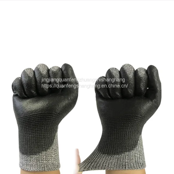 Anti Slip Hppe Cut Resistance Pu Coated Gloves photo-3