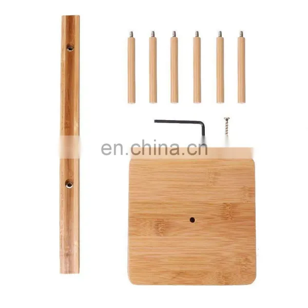 Household Multi-function Bamboo Coffee Cup Drying Holder Rack With 6 Coasters For Gift photo-5