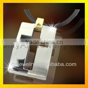 Square Cross Pendant Shiny Polished Titanium or Stainless Steel Pendant for Women or Men