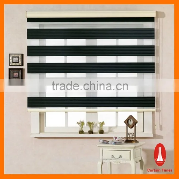 Hotel Motorized Shower Curtain With Pure Color Zebra Blind Fabric