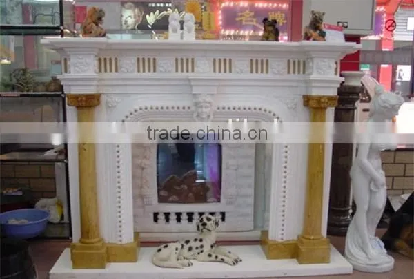 High Quality Natural White Marble Fireplace photo-2