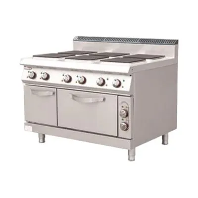 Stainless Steel Round Plate Cooking Stove Electric 4 Round Hot Plates With Cabinet and Oven