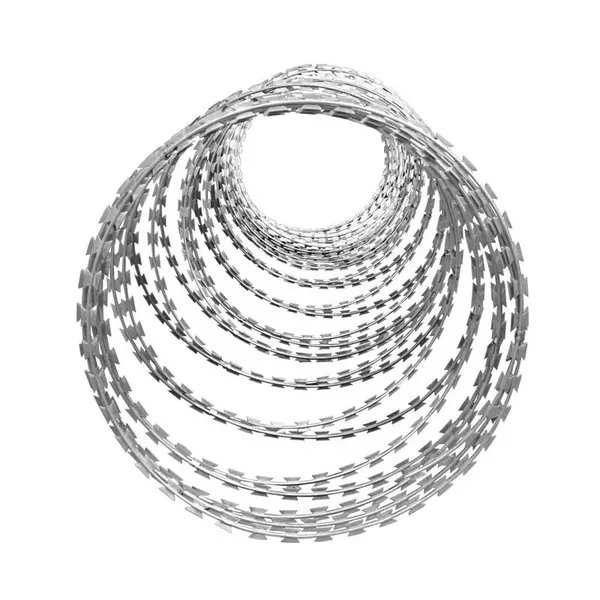 Welded Razor Fence and Concertina Coil Mobile Concertina Razor Wire Crossed Spiral Concertina Coils