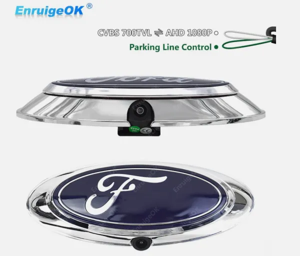 EnruigeOK Chrome Emblem Logo Backup Camera for Ford F150 F250 F350 F450 F550 (2004-2016)